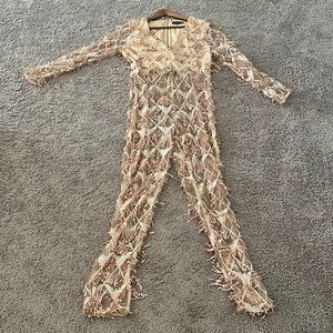 Sequins see through long jumpsuit!